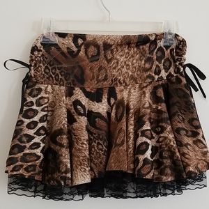 Forplay Leopard Print Mini Skirt